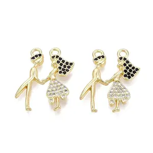 Valentine's Day Brass Micro Pave Cubic Zirconia Pendants