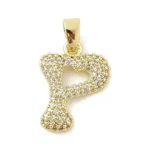 Brass Micro Pave Cubic Zirconia Pendants