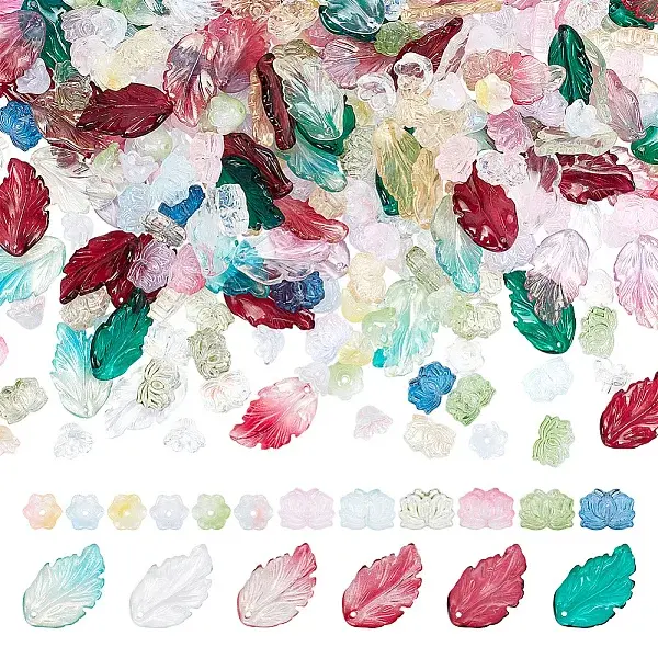 300Pcs 3 Style Glass Pendants