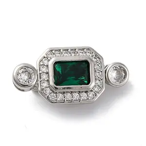 Brass Micro Pave Cubic Zirconia Box Clasps