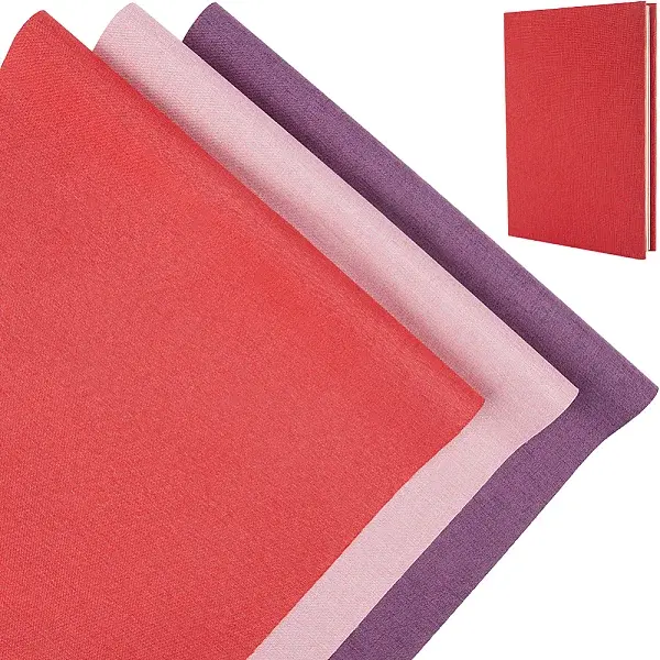 6 Sheets 3 Colors Linen Book Covers