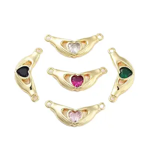 Rack Plating Brass Micro Pave Cubic Zirconia Pendants