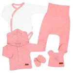 Bavlnená súprava pre bábätko do pôrodnice 5D, Made with love, růžová, veľ. 56