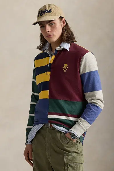 Tričko s dlouhým rukávem Polo Ralph Lauren Lsrugbyclsm1 Long Sleeve vínová barva, 710971831