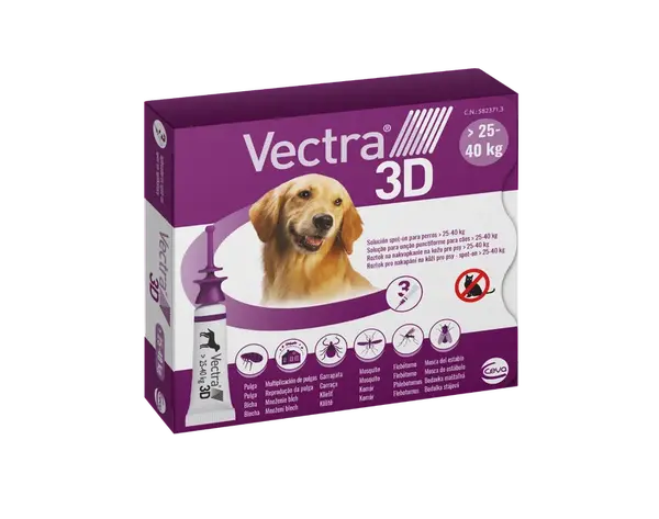 Vectra 3D spot-on pro psy L (25–40 kg) 3 pipety