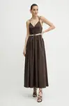 Šaty Twinset hnědá barva, maxi, 251TT2100