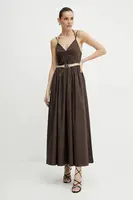 Šaty Twinset hnědá barva, maxi, 251TT2100