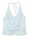 Pull&Bear Top  pastelovo modrá / svetlomodrá / šedobiela