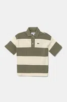 Dětská bavlněná polokošile Lacoste zelená barva, PJ8423