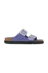 Kožené pantofle Birkenstock Arizona Droplet Buckle dámské, fialová barva, 1029400