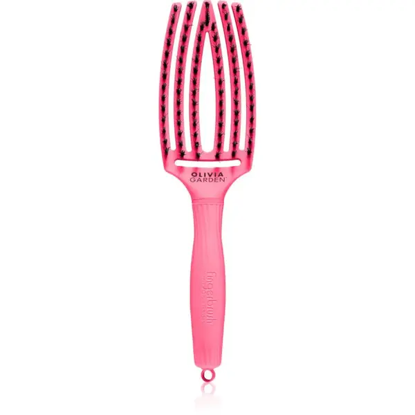 Olivia Garden Fingerbrush L´amour plochý kartáč na vlasy Hot Pink 1 ks