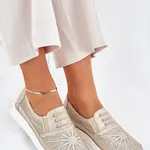 Boto Dámske Polobotky Nazúvacie S Dierovaním Zlaté Azethia