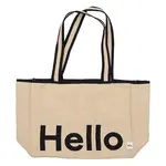 Bavlněná taška Design Letters Hello béžová barva