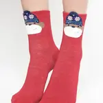 Socks with application monkey in a hat with red stars