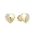 Soliter Zlaté náušnice Srdíčka s krystaly 239 001 00878