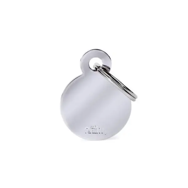 MF SMALL ROUND CHROMED BRASS 2,85x2,15 cm gravírovateľný prívesok