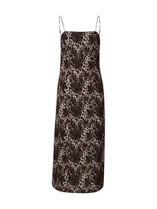 Monki Šaty  béžová / hnedá / čierna