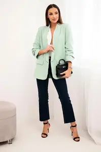 Elegant blazer with lapels light mint