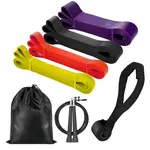 MG Training Set odporové gumy 4ks + švihadlo, farebné