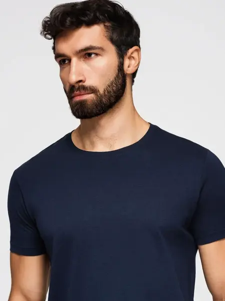 Ombre Classic BASIC men's cotton T-shirt - navy blue