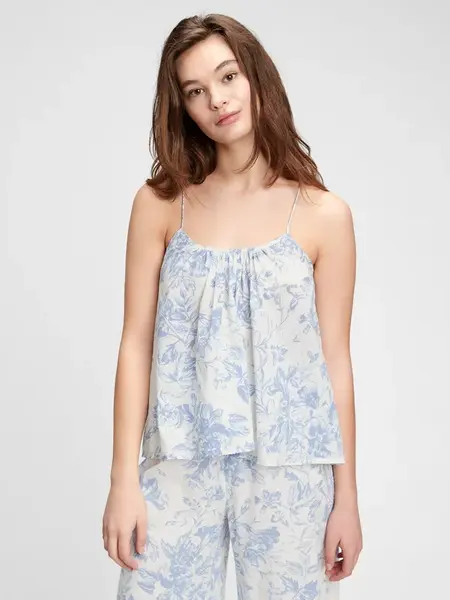 GAP Tielko dreamwell shirred racerback cami Modrá