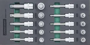 Modul pěnový - zástrčné hlavice XZN 1/2", M5 - M18, 20 ks - JONNESWAY S64H4120KV