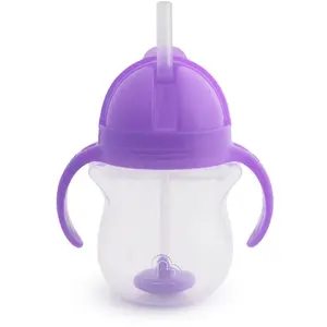 Munchkin Click Lock™ Tip & Sip hrnek s brčkem se závažím Purple 6 m+ 207 ml