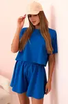 Kesi Włoski Dámský bavlněný komplet s širokými šortkami chrpově modrá