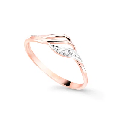Cutie Jewellery Půvabný prsten z růžového zlata se zirkony Z8023–10-X-4 64 mm
