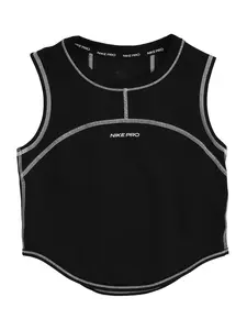 NIKE Športový top  čierna / biela