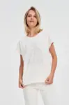 Marisse Cotton Blouse With Print, White