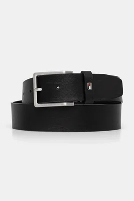 Kožený pásek Tommy Hilfiger pánský, černá barva, AM0AM13175