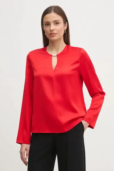 Halenka Calvin Klein dámská, červená barva, hladká, K20K208192