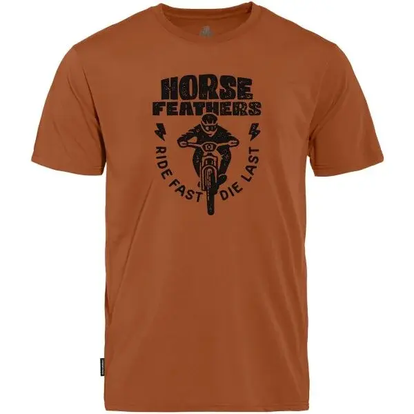 Horsefeathers FULL SEND Pánske cyklistické tričko, hnedá, veľkosť