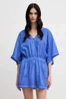 Bavlněné šaty United Colors of Benetton fialová barva, mini, 4OPJ5V02G