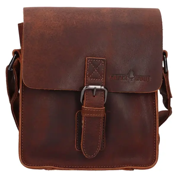 Pánská kožená taška přes rameno Greenwood Arten - hnědá