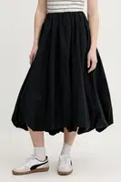 Bavlněná sukně Abercrombie & Fitch černá barva, midi, áčková, KI143-5070