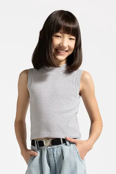 Dětský bavlněný top Coccodrillo tmavomodrá barva, HOLIDAY SPLASH GIRL JUNIOR