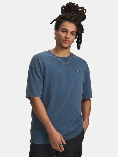 Pánské triko Under Armour HW OS LOGO WASH SS-BLU