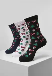 Unisex vánoční ponožky Urban Classics Grumpy Santa Christmas Socks 3-Pack