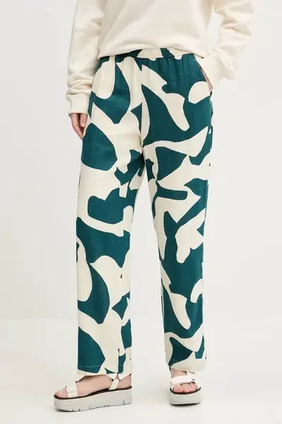 Lněné kalhoty Abercrombie & Fitch