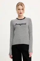 Tričko s dlouhým rukávem Desigual WISCONSIN černá barva, 25SWTK85