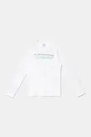 Dětské bavlněné tričko s dlouhým rukávem Vans Night Watchers bílá barva, s potiskem, VN000MK9WHT1