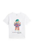 Dětské bavlněné tričko Polo Ralph Lauren bílá barva, s potiskem, 322973136002
