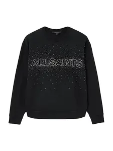 AllSaints Mikina 'ETTA'  čierna / strieborná