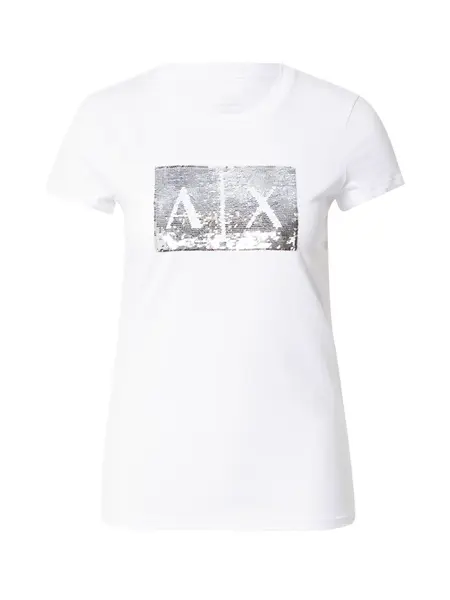 ARMANI EXCHANGE Tričko  strieborná / biela