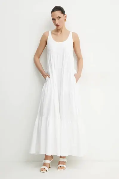 Šaty MICHAEL Michael Kors bílá barva, maxi, MS582WLF4C