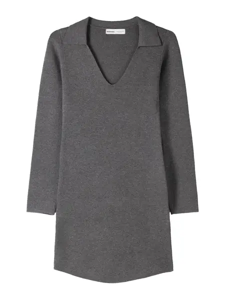 Bershka Pletené šaty  tmavosivá