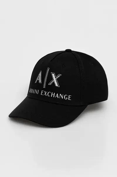 Armani Exchange  Bavlněná baseballová čepice