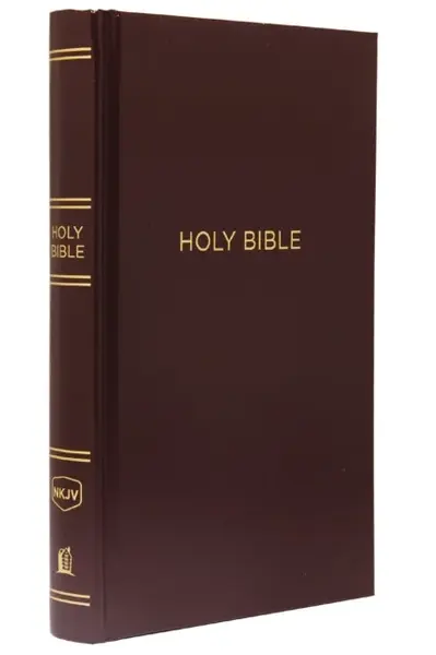 NKJV, Pew Bible, Hardcover, Burgundy, Red Letter, Comfort Print - Thomas Nelson